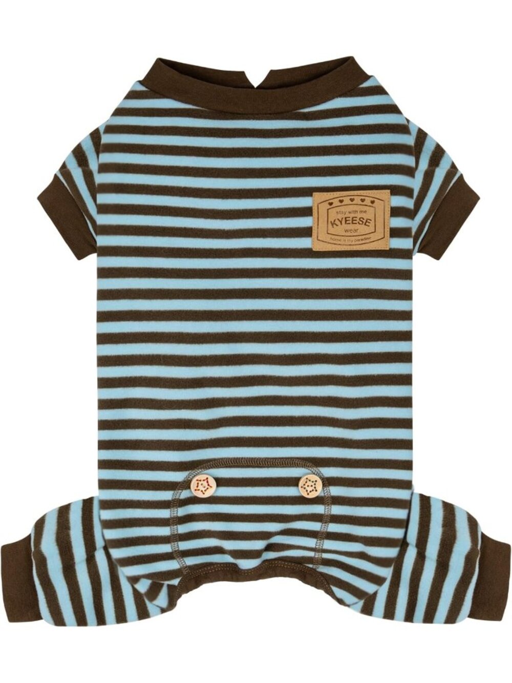 Cozy Blue Striped Dog Pajamas, Comfy 4-Legged Onesie Sleepwear for Small Pets